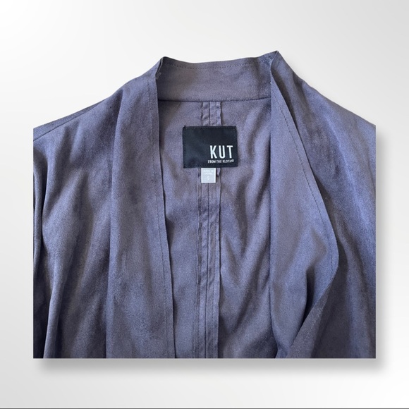 Kut from the Kloth Faux Suede Drape Open Jacket Drawstring Waist - Picture 3 of 4